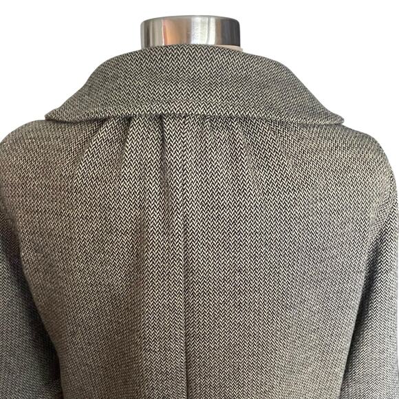 Live A Little Herringbone Swing Coat Jacket Fur Cuffs SMALL Retro 50s 60s Fall - Picture 5 of 12